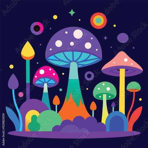 Psychedelic surreal fantasy mushroom toad artwork