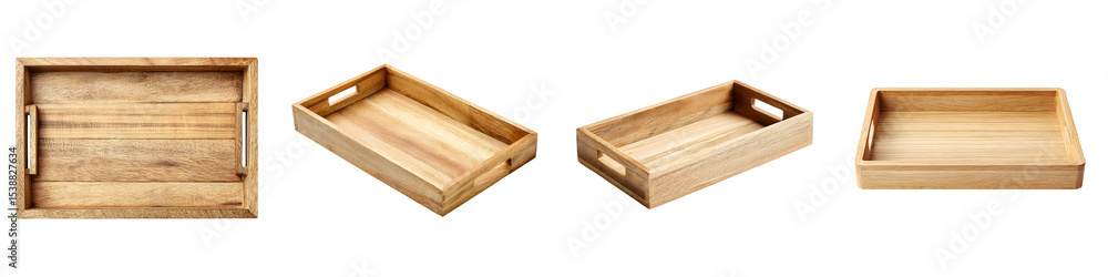 Obraz premium Assorted wooden trays and storage containers