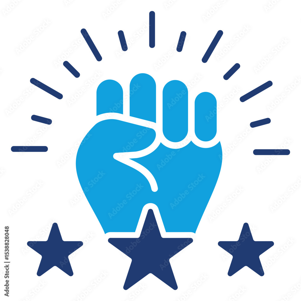 Obraz premium Empowerment Flat Blue Icon