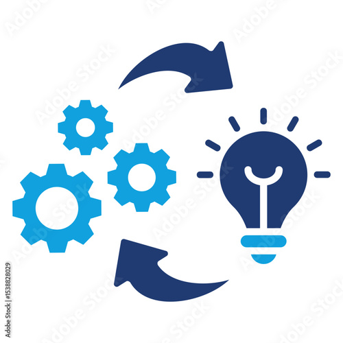Implementation Flat Blue Icon