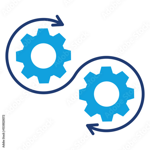 Transformation Flat Blue Icon