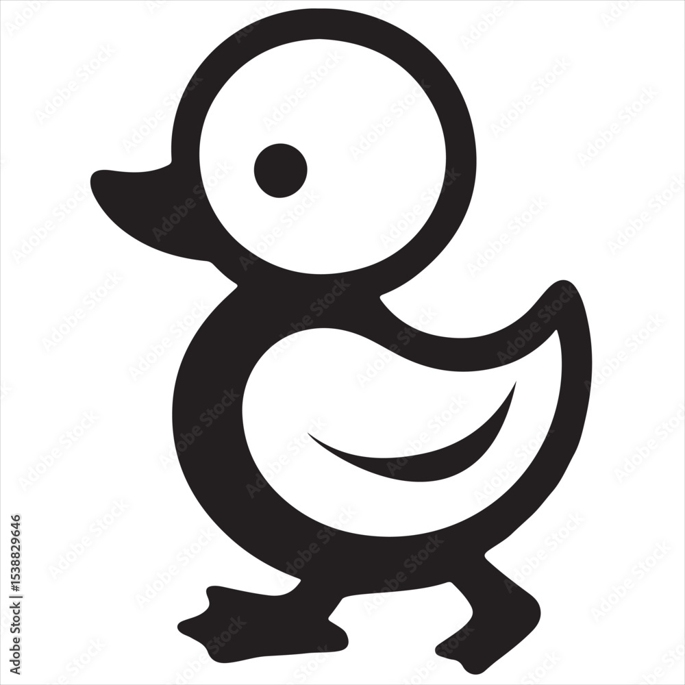 Obraz premium Sleek Silhouette Duck Logo Design: High-Quality Vector Art for Minimalist Branding, Professional Logos, and Modern Digital Projects