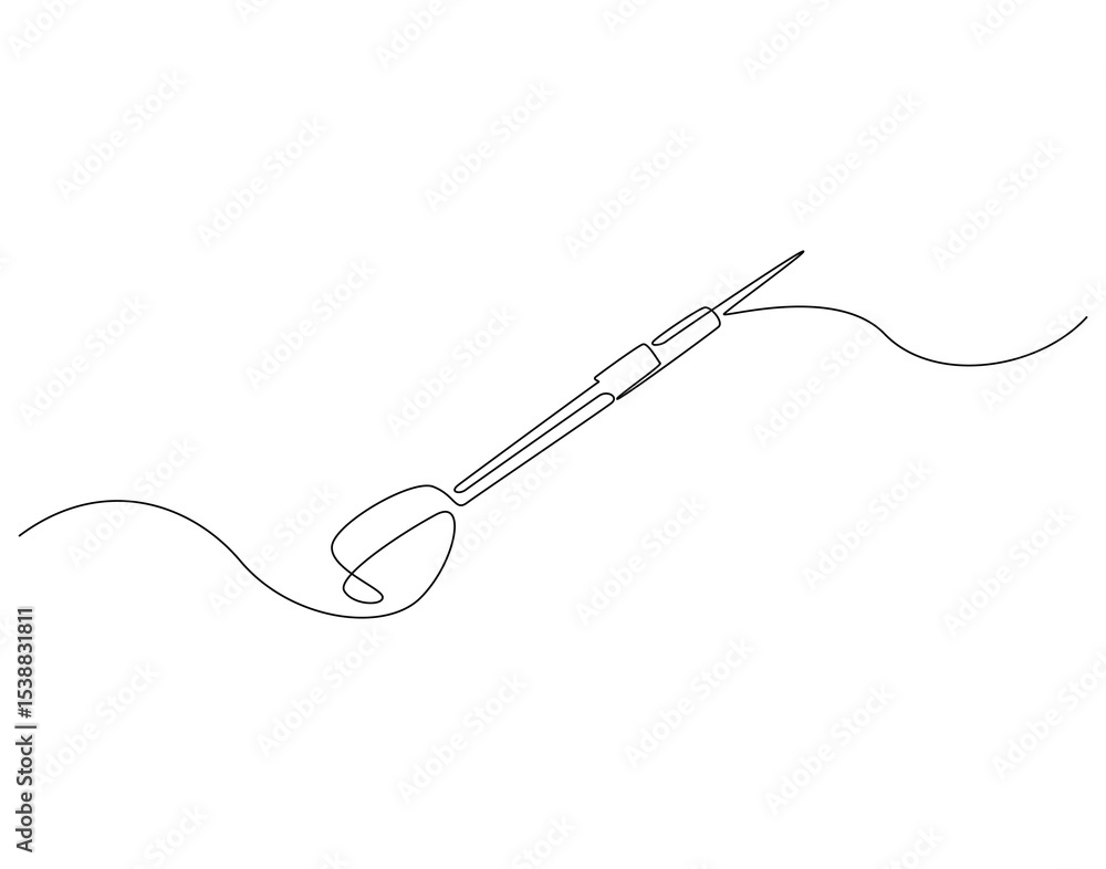 Obraz premium Continuous one line drawing of darts. One line drawing illustration of darts. Business target, bullseye concept single line. Editable outline