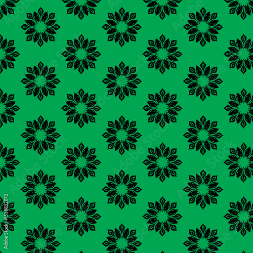Seamless Mandala Flower Design for Fabric or Wallpaper