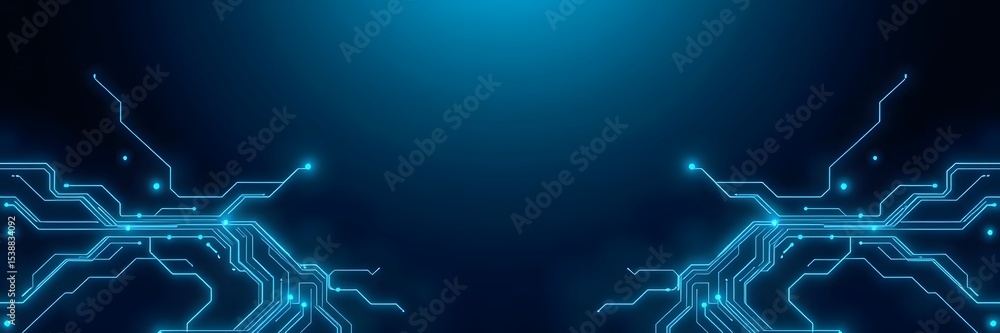 Fototapeta premium Abstract technology background with glowing blue circuit lines