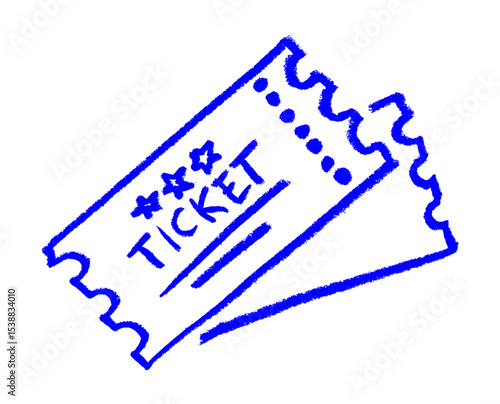 Entry Ticket Symbol Crayon Chalk Drawing Vector