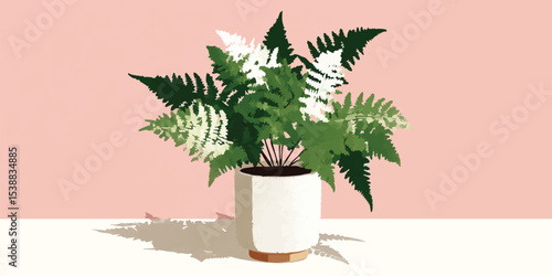 A lush green fern in a mini...