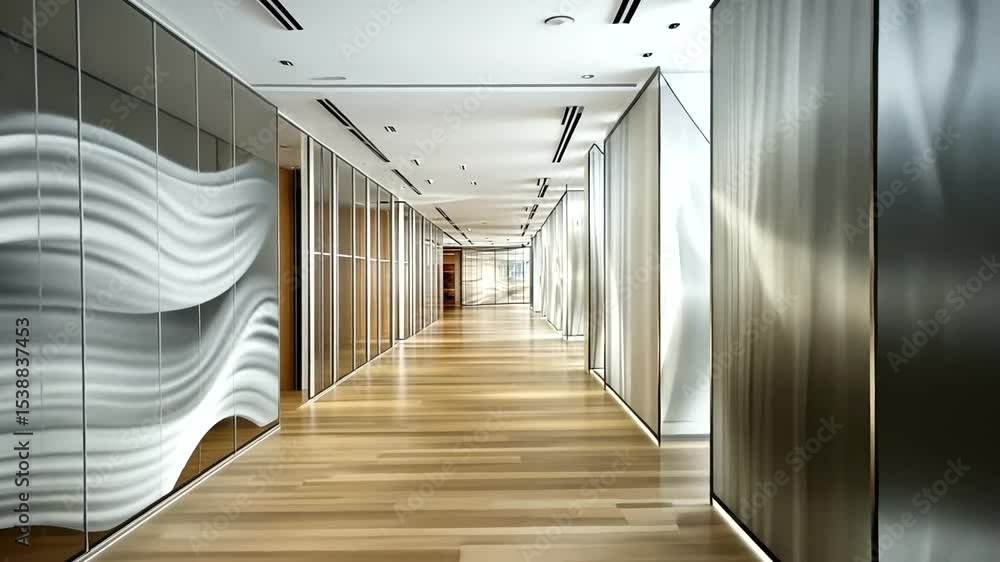 Abstract Architectural Interior Corridor Design with Flowing Sculptural Elements Abstract Architectural Interior Corridor Design with Flowing Sculptural Elements