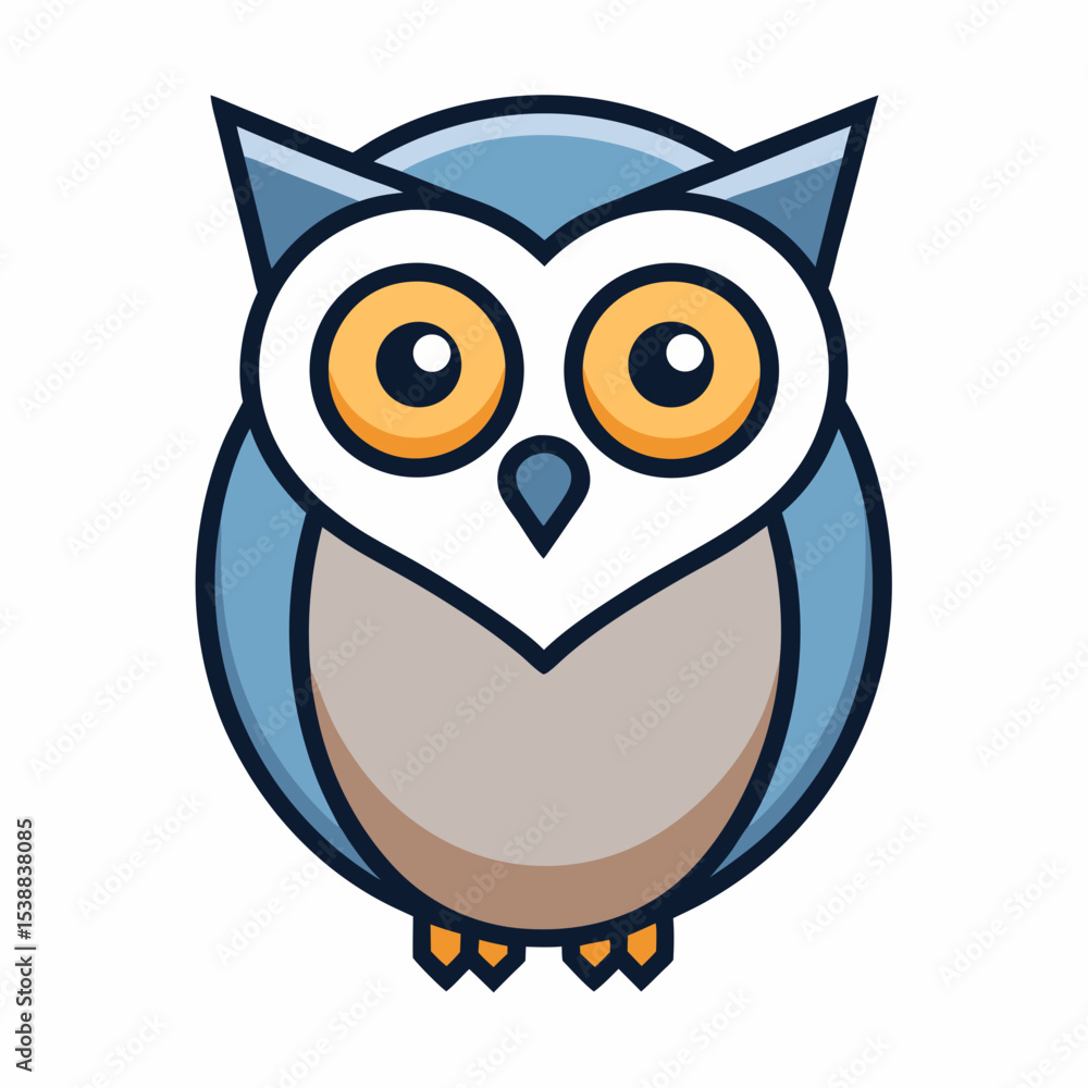 Obraz premium simple line owl vector logo design template