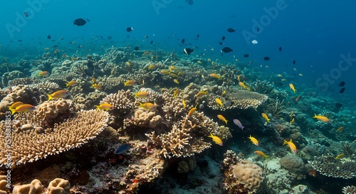 Wallpaper Mural Coral Reef with Colorful Fish Swimming in Clear Water Torontodigital.ca