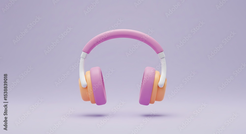 Obraz premium Headphones on Purple Background