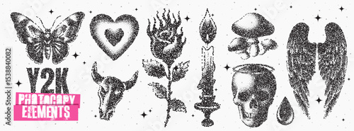 Exploration of y2k aesthetic with intricate illustrations of nature and symbolism
