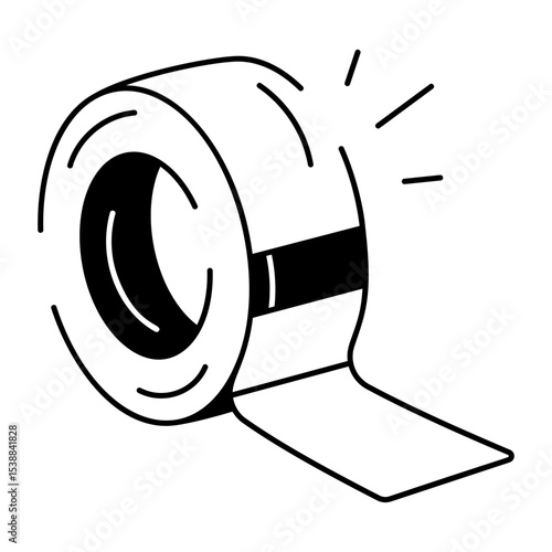 An icon of reflective tape drawn in doodle style