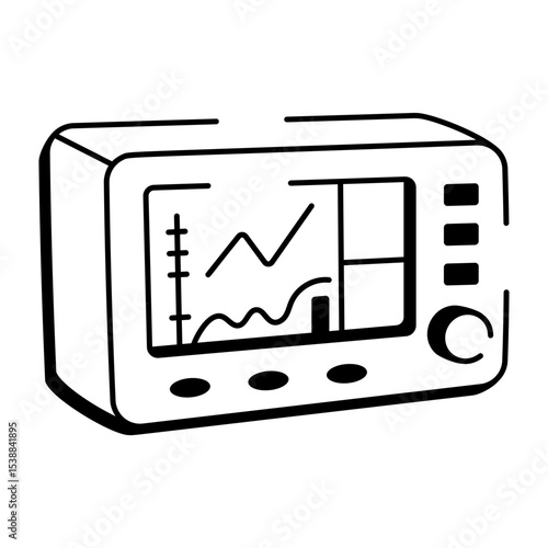 A hand drawn style icon depicting a data logger 

