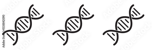 Dna icon on light background. Genetic symbol. Biology, chemistry, science, chromosome, molecule, biotechnology, cell, laboratory. Outline, flat and colored style. Flat design. Vector illustration.