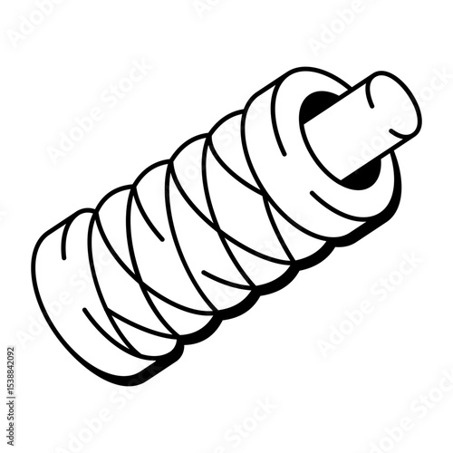 A drawing style icon showing a copper wire 
