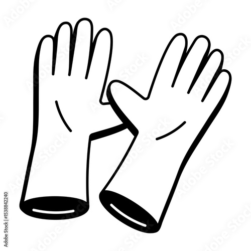 A sketchy style icon of safety gloves