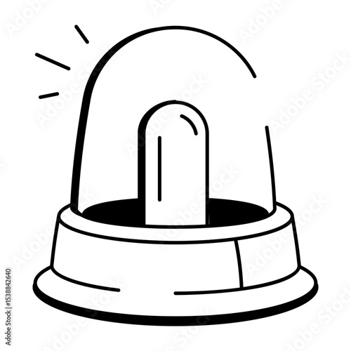 A doodle style icon of alert light
