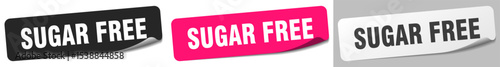 sugar free sticker. sugar free sticker set on white background