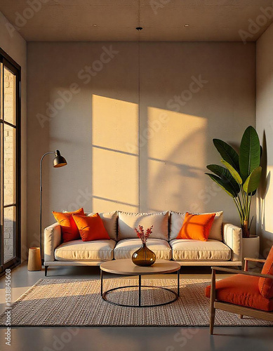 modern living room with fireplace