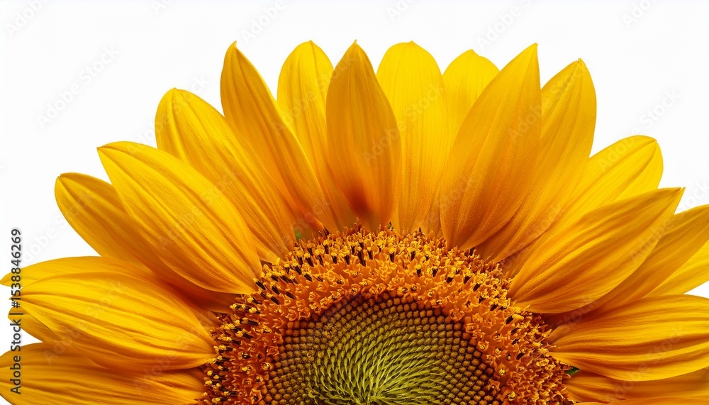 Naklejka premium sunflower bloom blossom yellow petals floral close up agriculture isolated on transparent background