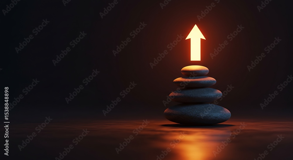 Obraz premium Arrow on Stacked Stones Concept