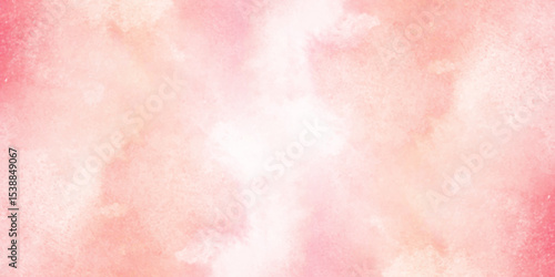 Beautiful watercolor art background. Pink and yellow shades aquarelle painted paper textured stain element for text design, Watercolor texture for cards, flyers, poster, banner background.