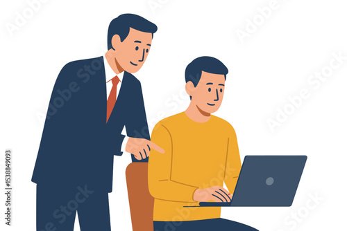 Professional interaction between a mentor and a mentee in a modern office setting during the daytime