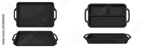 Durable cast iron baking tray with multiple sections for versatile cooking and serving in kitchen settings