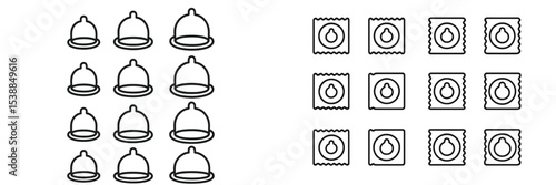 Various food coverings and wrappers arranged in a grid pattern showcasing designs and shapes