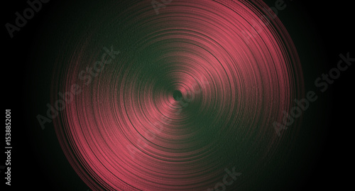Abstract red toned metallic circles with grungy grainy texture. Geometric creative vector background