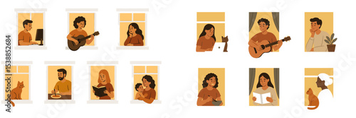 Cozy indoor activities during a sunny day with music, reading, and relaxed moments at home