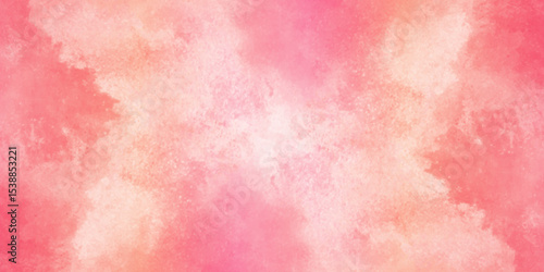 Beautiful watercolor art background. Pink and yellow shades aquarelle painted paper textured stain element for text design, Watercolor texture for cards, flyers, poster, banner background.
