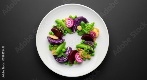 Wallpaper Mural Colorful Wreath of Vegetables A Culinary Masterpiece on Plate Torontodigital.ca