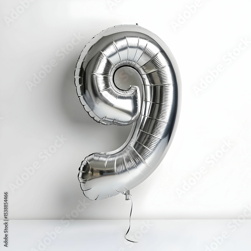 birthday party balloons number silver 9