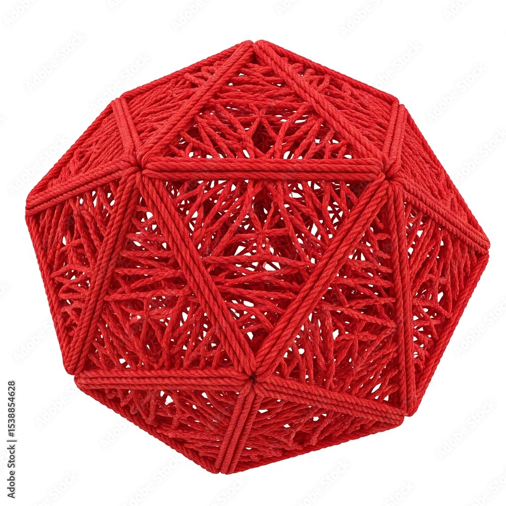 Obraz premium 3D shape made of red yarn