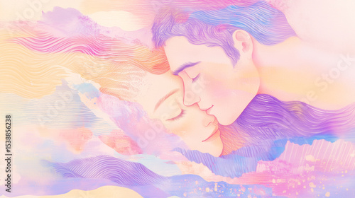 Soul Partners - Pastel illustration of a couple