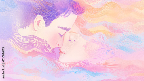 Soul Partners - Pastel illustration of a couple