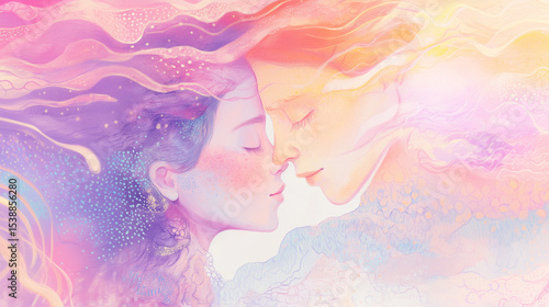 Soul Partners - Pastel illustration of a couple