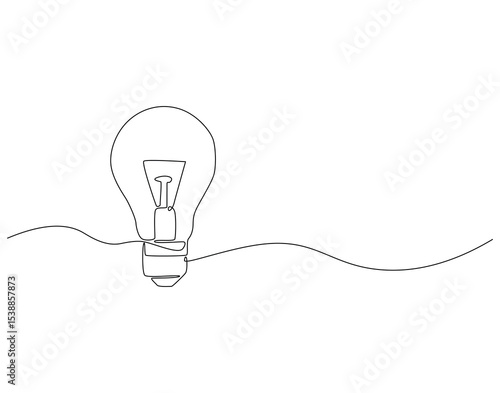 Foto Lamp bulb continuous line drawing