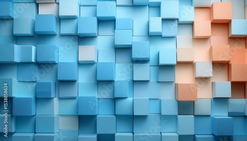 abstract pastel blue background with square shapes