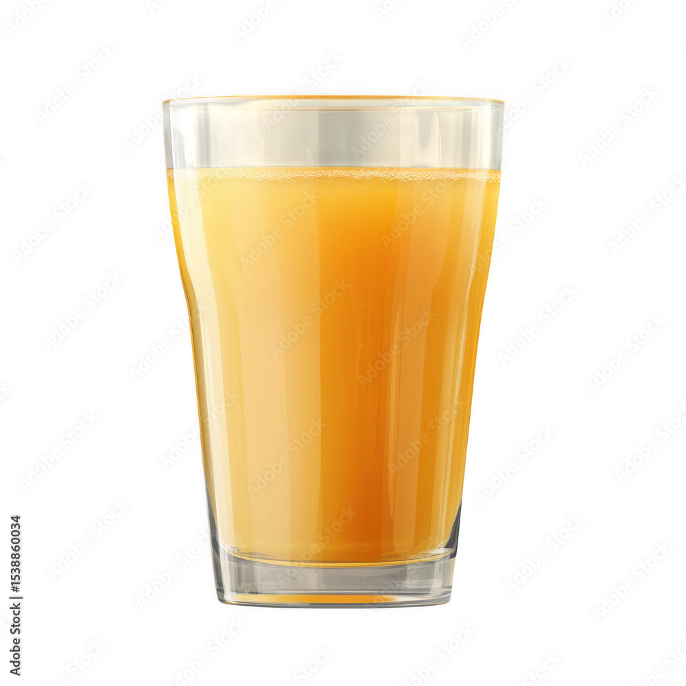 Glass of orange juice isolated on white and transparent background Glass of orange juice isolated on white and transparent background