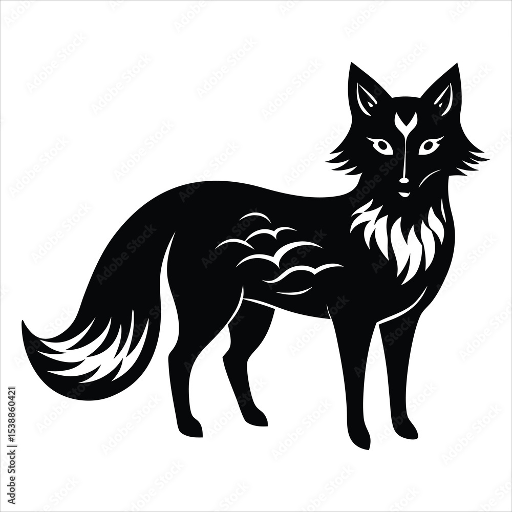 Fox Silhouette Vector Illustration – Wild Forest Animal, Clever Creature, Nature and Wildlife Design for Outdoor, Woodland, and Animal-Themed Projects Fox Silhouette Vector Illustration – Wild Forest Animal, Clever Creature, Nature and Wildlife Design for Outdoor, Woodland, and Animal-Themed Projects