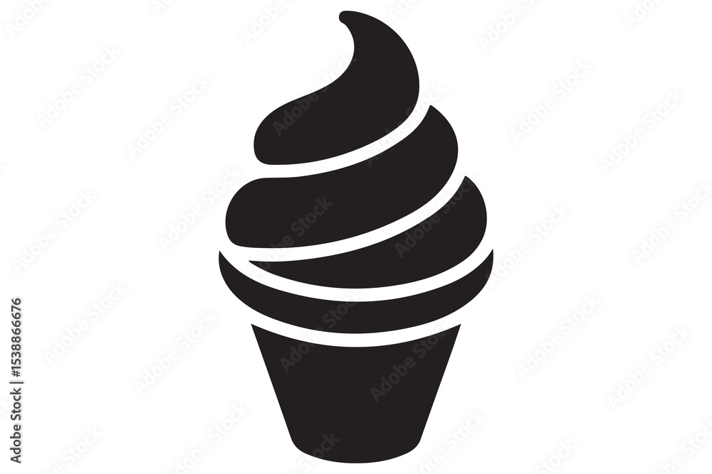 Ice cream cone silhouette icon in black isolated on white background illustration
Ice cream cone silhouette icon in black isolated on white background illustration