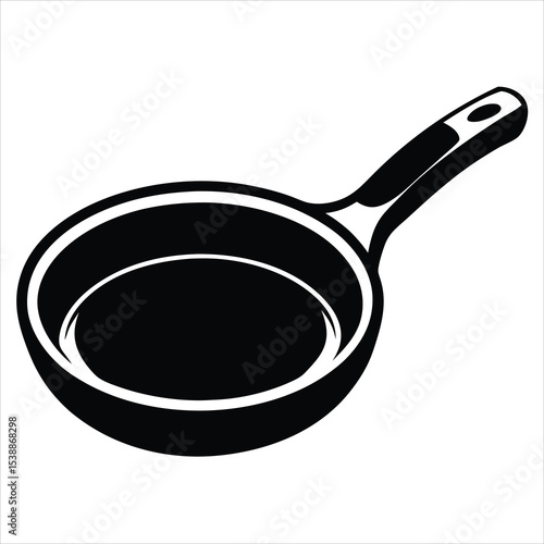 Cooking Pan Silhouette Vector Illustration – Kitchenware Icon, Frying Pan, Culinary Tool, Home Cooking, and Food Preparation Graphic Design for Culinary and Kitchen Projects