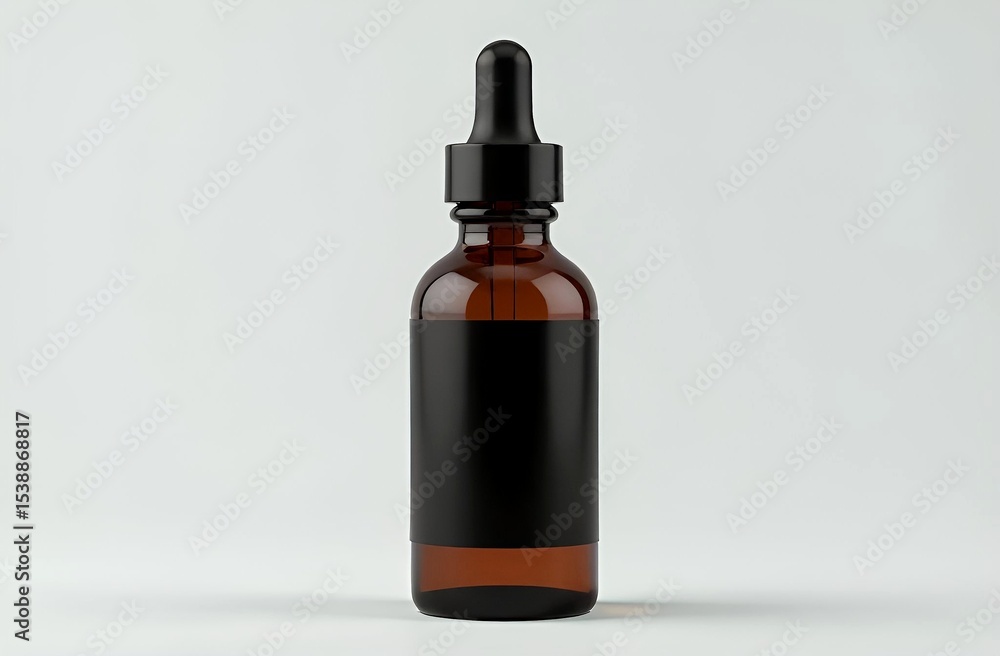 Fototapeta premium Dropper serum bottle mock up with blank label, place for logo, design, text. minimal studio with soft light background with shadow