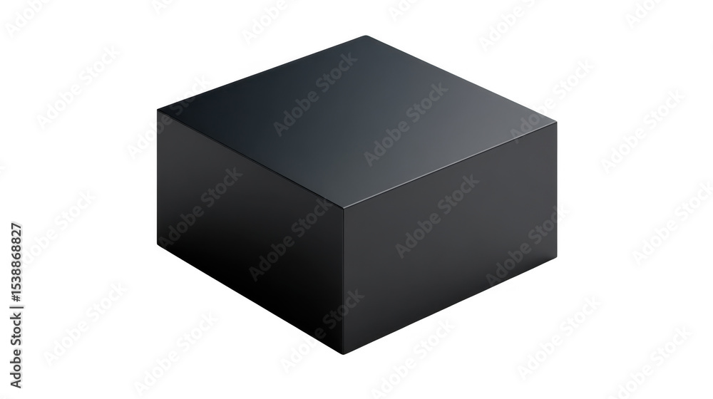 Fototapeta premium Dark gray cube 3d render isolated on transparent background