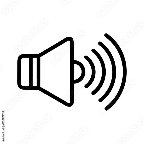 "Volume Speaker Icon – Audio Sound Loudspeaker Vector Symbol Line Art"

