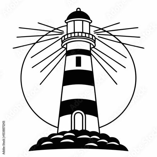 lighthouse on a white background