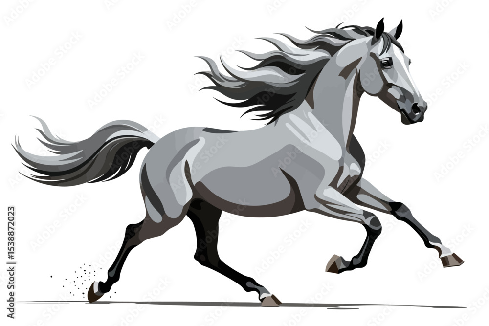 Gray Horse Illustration-Running Horse Artwork-Equine Art-Beautiful Horse Image-Horse Drawing-Horse Vector-Animal Illustration-Gray Horse Design Gray Horse Illustration-Running Horse Artwork-Equine Art-Beautiful Horse Image-Horse Drawing-Horse Vector-Animal Illustration-Gray Horse Design
